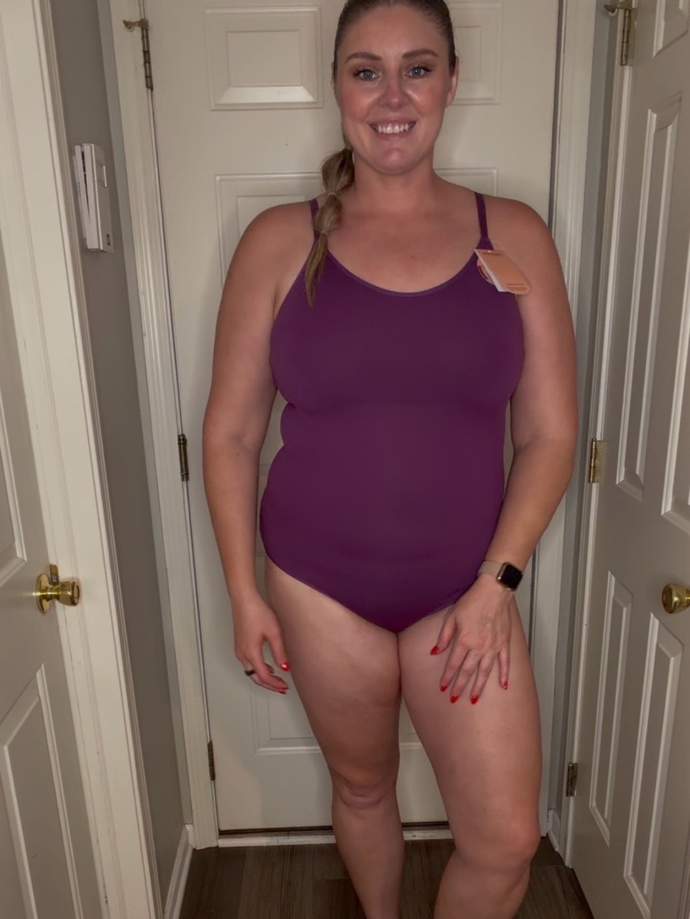 Shapermint Scoop Neck Bodysuit - Plum